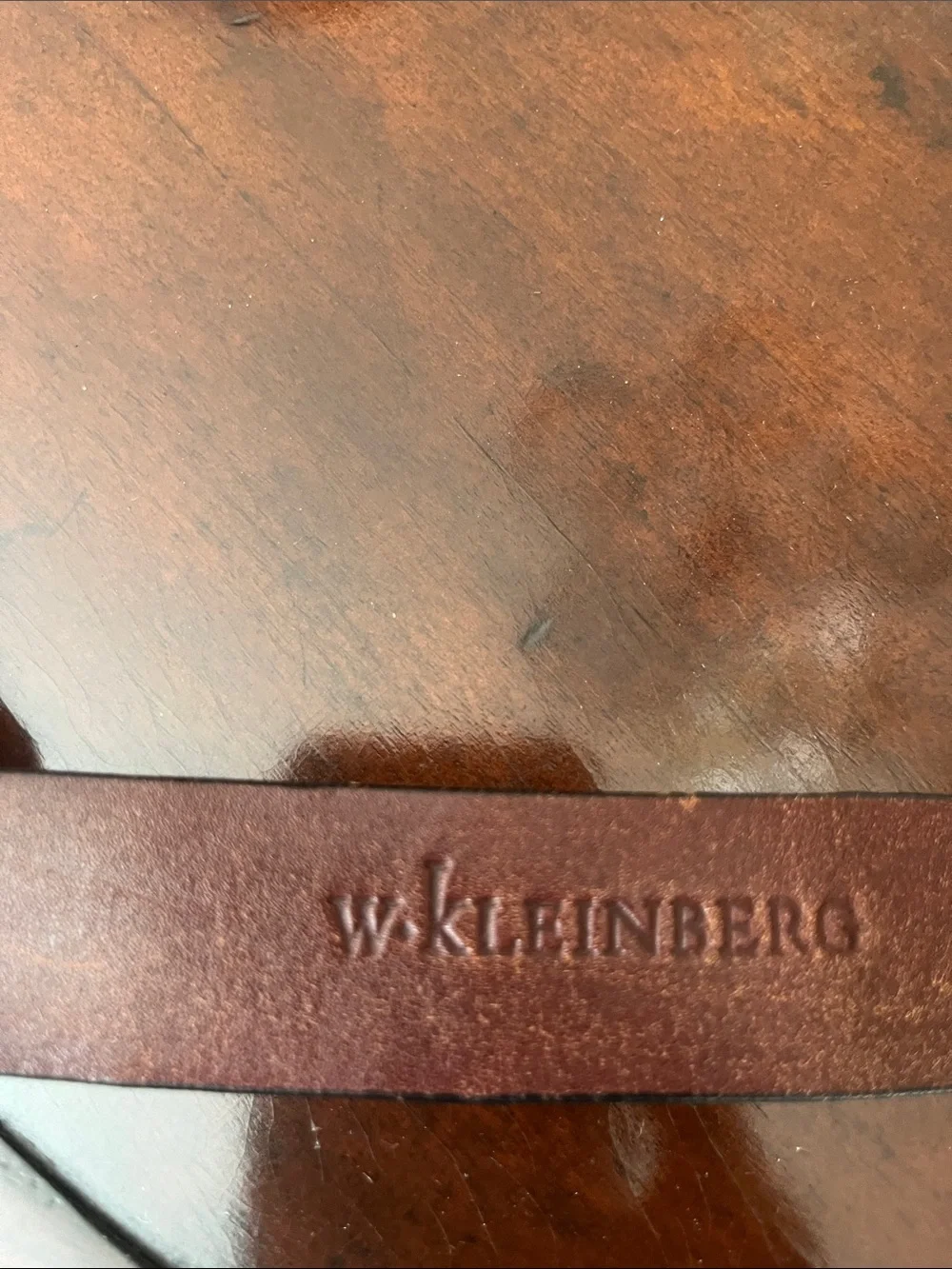W. Kleinberg Black American alligatorBelt with Silver Buckle and Maroon Interior